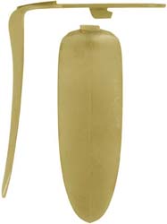 English Buttplate, classic square oval, wax cast brass

Overall length 5-1/8", width 1-3/4", comb 4-1/16"
